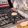 Parrilla Victoria de Hierro Fundido Esmaltado para Arepas 20cms, para estufas de inducción, gas, leña, carbón, energía